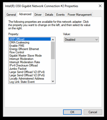 Advanced Adapter Settings