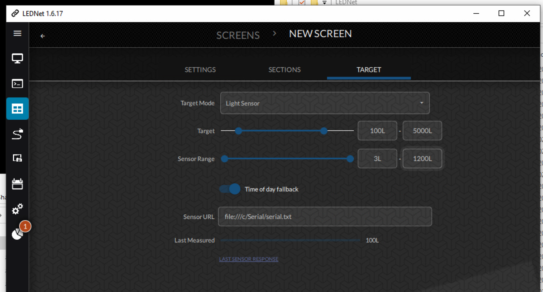 LEDNet target brightness sensor