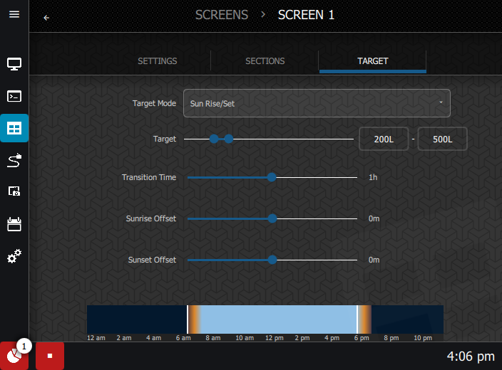 Sun Rise/Set Target Mode